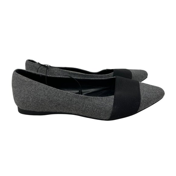 Lane Bryant Womens Gray & Black Pointed Toe Flats Size 8W - Picture 1 of 11